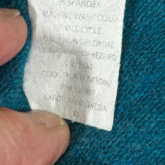 Grayson Cowl Neck Sweater Womens XS 97% Rayon 3% Spandex Made in Indonesia Teal - Picture 12 of 12